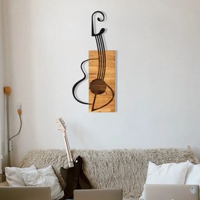 Gitar fém fali dekoráció, 39×93 cm