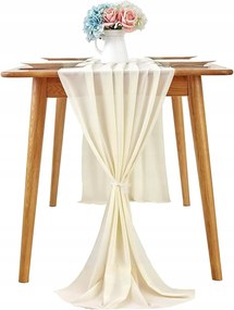 Asztalterítő 70x300 cm Bézs Sima Dekorációs öv Esküvőre és áldozásra