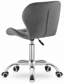 Dolgozószobai szett – összecsukható íróasztal ZARIMO 80×40 cm fehér + irodai szék AVOLA VELVET szürke