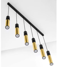 Jupiter 2008 - Csillár zsinóron ALAS 6xGU10/10W/230V arany/fekete