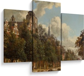 Kép - Jan van der Heyden, View Down a Dutch Canal, reprodukciók (90x60 cm)