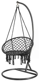 Cardenas függőfotel állvánnyal fekete-fekete