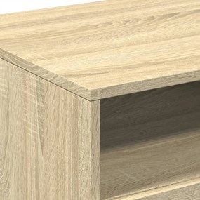 sonoma tölgy színű dohányzóasztal LED-lámpákkal 90x49x40 cm