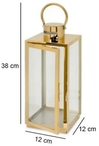 Arany dekoratív lámpás, 38 cm