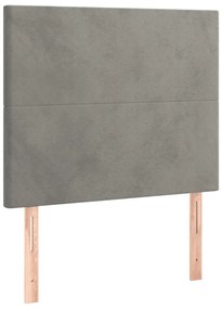 világosszürke bársony LED-es fejtámla 80x5x118/128 cm