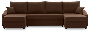 Sparta Plus sarokkanapé, szövet anyag, univerzális oldal, barna