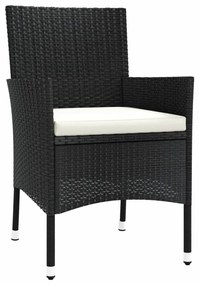 2 db fekete polyrattan kerti szék párnákkal (csak Egyesült Királyság/Írország/FI/NO)