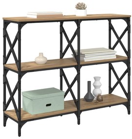 vidaXL Konzolasztal Artisan tölgy 100 x 28 x 80,5 cm Faanyag