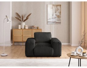 Sötétszürke kordbársony fotel Justin – Ropez