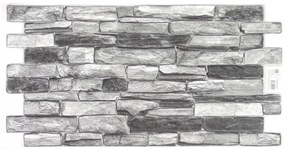 3D PVC falpanel Ezüstszürke palakő mintás