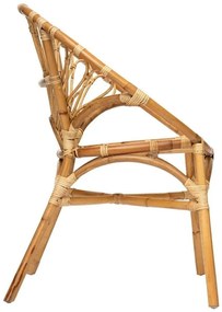 Kerek rattan fotel, natúr - SANNA