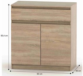 HANY NEW 007 szekrény, sonoma tölgy
