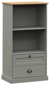 VIGO szürke tömör fenyőfa könyvespolc 60x35x114,5 cm