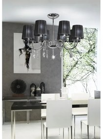 Csillár rúdon SORENTO 8xE14/40W/230V fekete