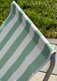 2 db összecsukható tengerparti napozóágy SAND, világoszöld csíkos