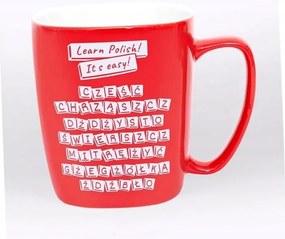 Kerámia Bögre Piros Learn Polish! It's Easy