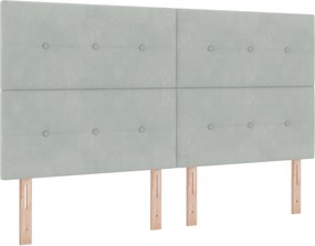 vidaXL LED ágytámla LED -es lámpákkal Világosszürke 180 cm Poliészter