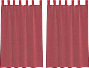 vidaXL 2 db borvörös fátyolfüggönyök hurokkal 140x175 cm