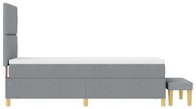 Boxspring Ágy Matracelemmel és Pad Light Grey 80x200 cm Szövet