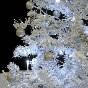 fehér havazó karácsonyfa ernyő alakú talppal 75 cm