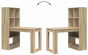 Asztal polcokkal sonoma tölgy 122 x 67 x 145 cm Faanyag