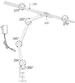 Brilagi - LED Dimmelhető flexibilis asztali lámpa VARIO LED/24W/230V 3000-6500K fekete
