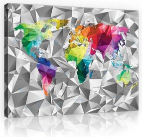 Világtérkép falikép vászonkép 100x75
