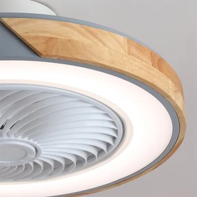 Brilagi - Dimmelhető LED ventilátoros lámpatest LED/38W/230V 50 cm szürke/tölgy + távirányító