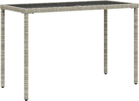 vidaXL szürke polyrattan üveglapos kerti asztal 115x54x74 cm