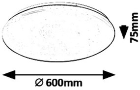 Rabalux 5450 - LED fényerőszabályozható mennyezeti lámpa DANNY LED/60W/230V + távirányító