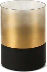 Dekorációs gyertyatartó PEONIA5 15x20 fekete arany, henger alakú