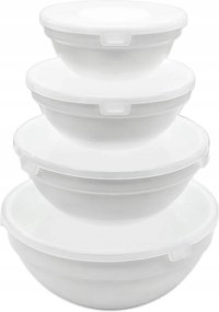 4 db-os üvegedény szett Tragar fedéllel 17/14/12/10 cm fehér