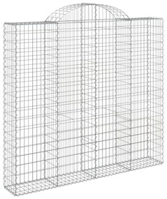 vidaXL 10 db íves horganyzott vas gabion kosár 200x50x180/200 cm
