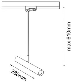 Amplex 8881 - Csillár sínrendszerhez AKADI 1xGU10-MR11/15W/230V
