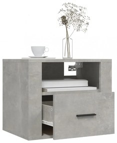 2 db betonszürke falra szerelhető éjjeliszekrény 50x36x40 cm