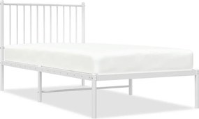 vidaXL fehér fém ágykeret fejtámlával 90x190 cm