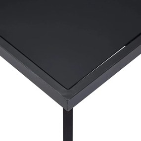 Fekete edzett üveg étkezőasztal 180 x 90 x 75 cm