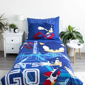 Sonic a sündisznó Let&#039;s go ágyneműhuzat 140×200cm, 70×90 cm
