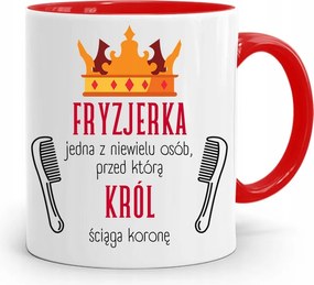 Piros Fodrász Bögre Király Lehúzza A Koronát fényképes nyomtatással