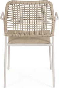 Bézs-natúr színű fém kerti szék Jable – Bizzotto