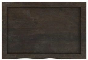 sötétbarna kezelt tömör tölgyfa fali polc 60x40x(2-4) cm