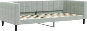 vidaXL világosszürke bársony kanapéágy 90 x 200 cm