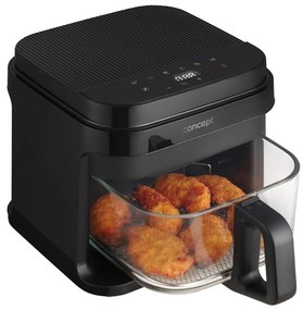 Concept FR5500 - Forró levegős sütő GLASS & FAST 5,5 l 1200W/230V fekete FR5500