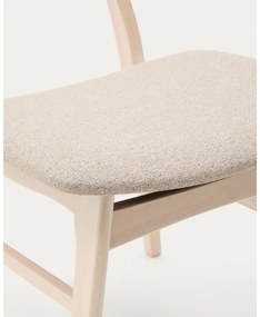 Bézs-natúr színű étkezőszék szett tölgyfa dekorral, 2 db-os Selia – Kave Home