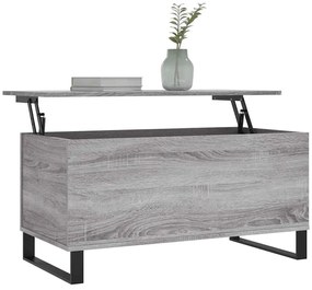 Szürke sonoma színű szerelt fa dohányzóasztal 90x44,5x45 cm