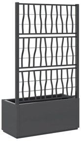sötétszürke PP rácsos kerti ültetőláda 80 x 36 x 140 cm