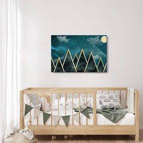Kép - telihold az arany hegyek felett (90x60 cm)