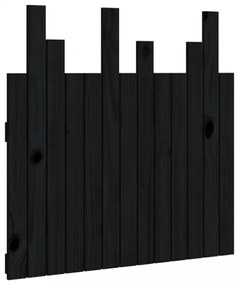 fekete tömör fenyőfa fali fejtámla 82,5 x 3 x 80 cm