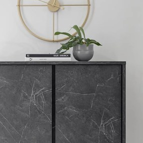 Carrara 4 ajtós komód antracit márvány 92cm