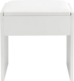 Taburet fésülködőasztalhoz 42 cm kárpitozott fehér